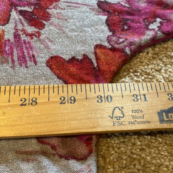 Sejour Batwing Oversized Slouchy Floral Sweater Gray Pink Size 2X - Picture 6 of 11